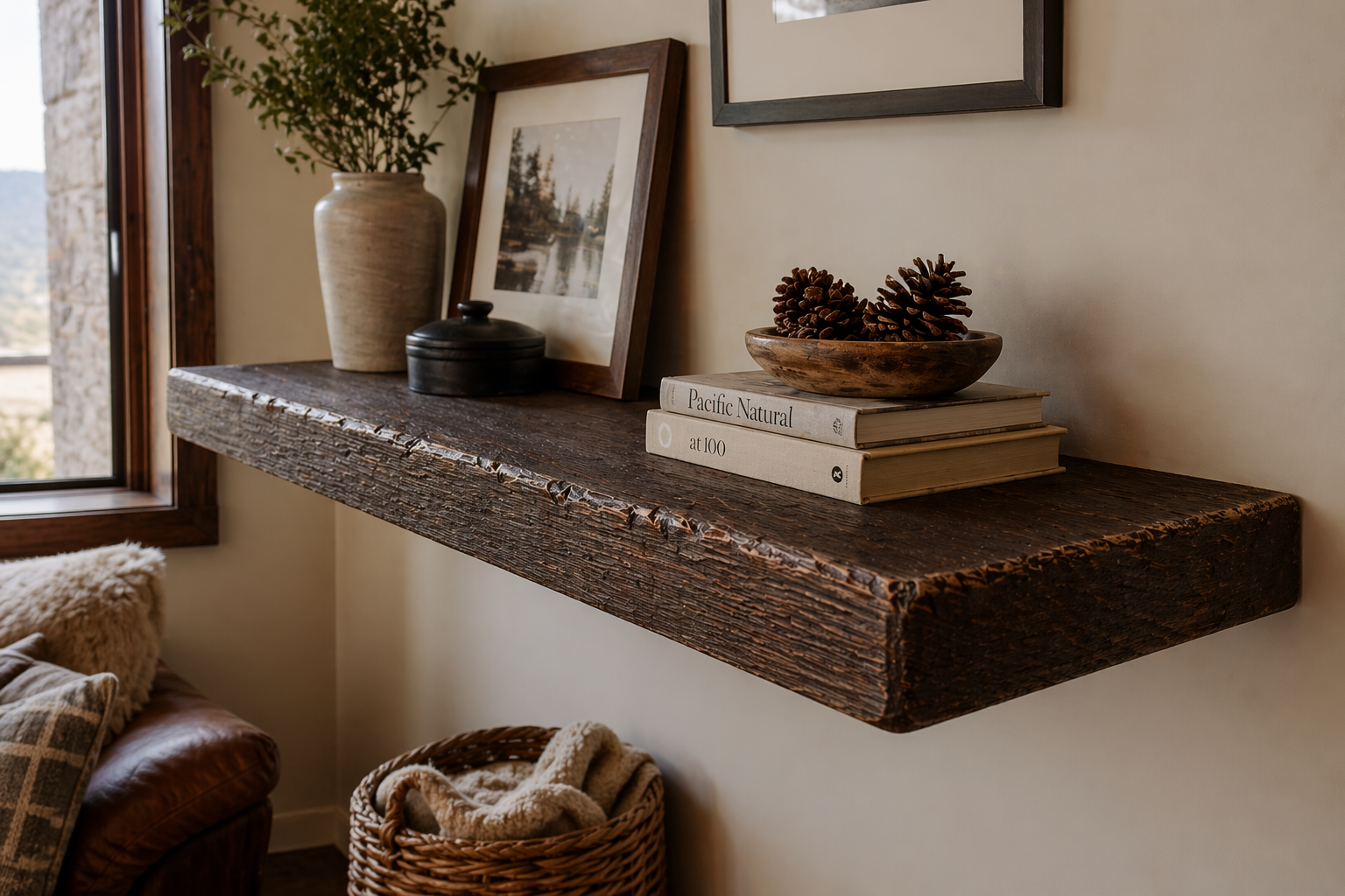 Rustic Floating Shelf Kit - 12” Deep