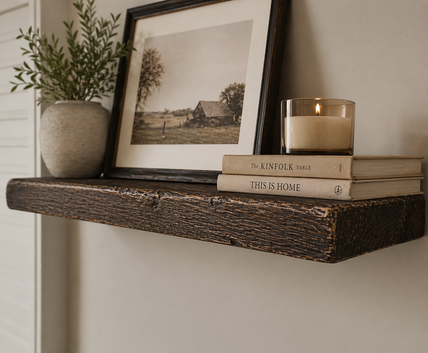 Rustic Floating Shelf Kit - 8” Deep