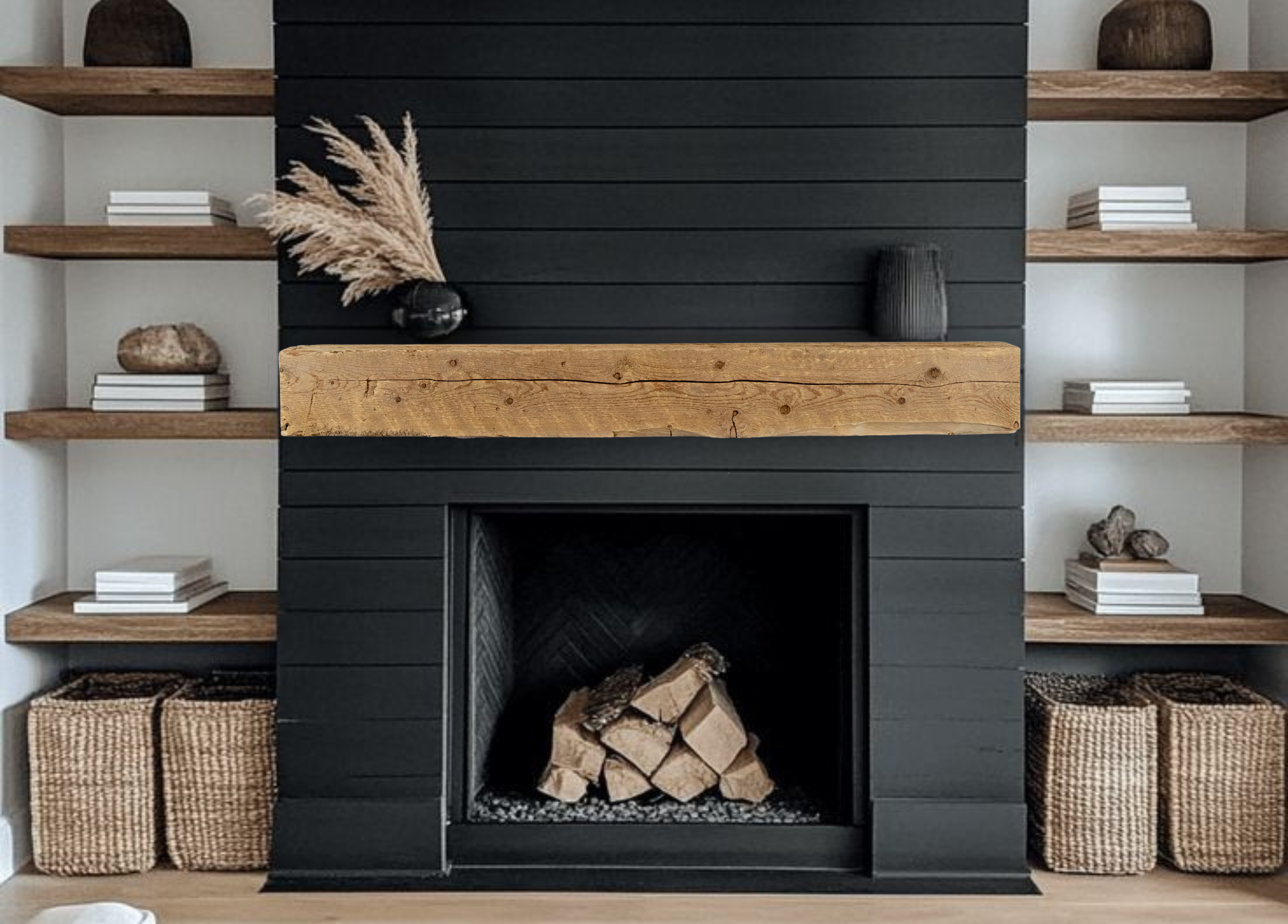 10" D x 8.5" H x 101" L Solid Mantel