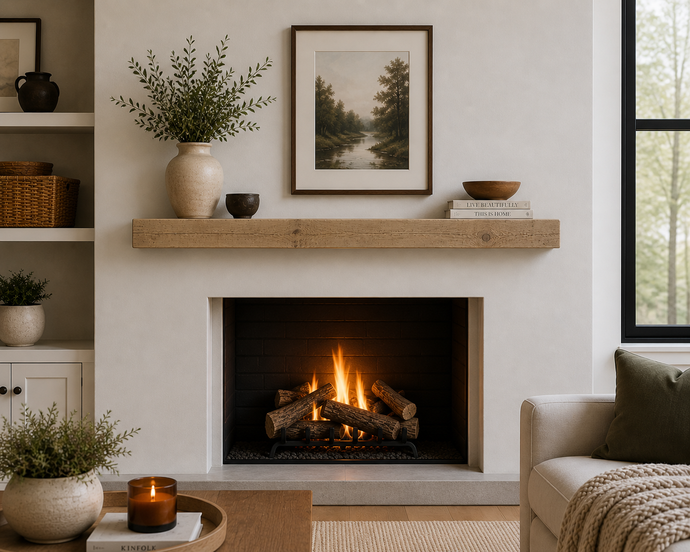 Reclaimed Barnwood Solid Mantel – 9.625” x 4.25” x 66.875” – SM103