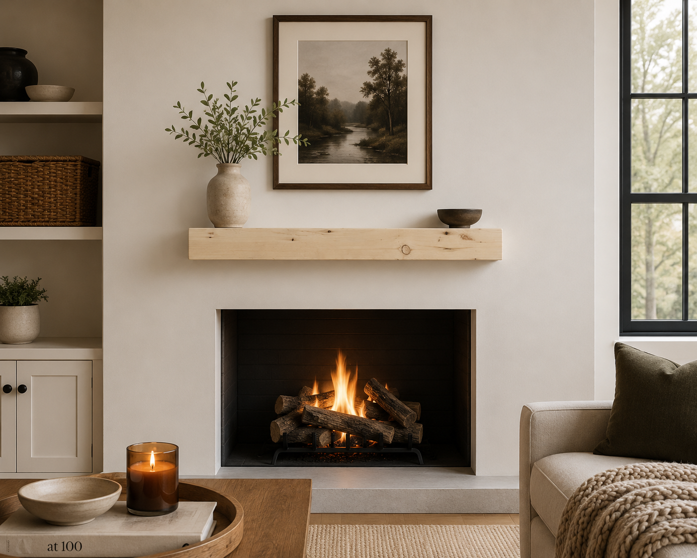 Reclaimed Barnwood Solid Mantel – 6” x 3.375” x 39.5” – SM104
