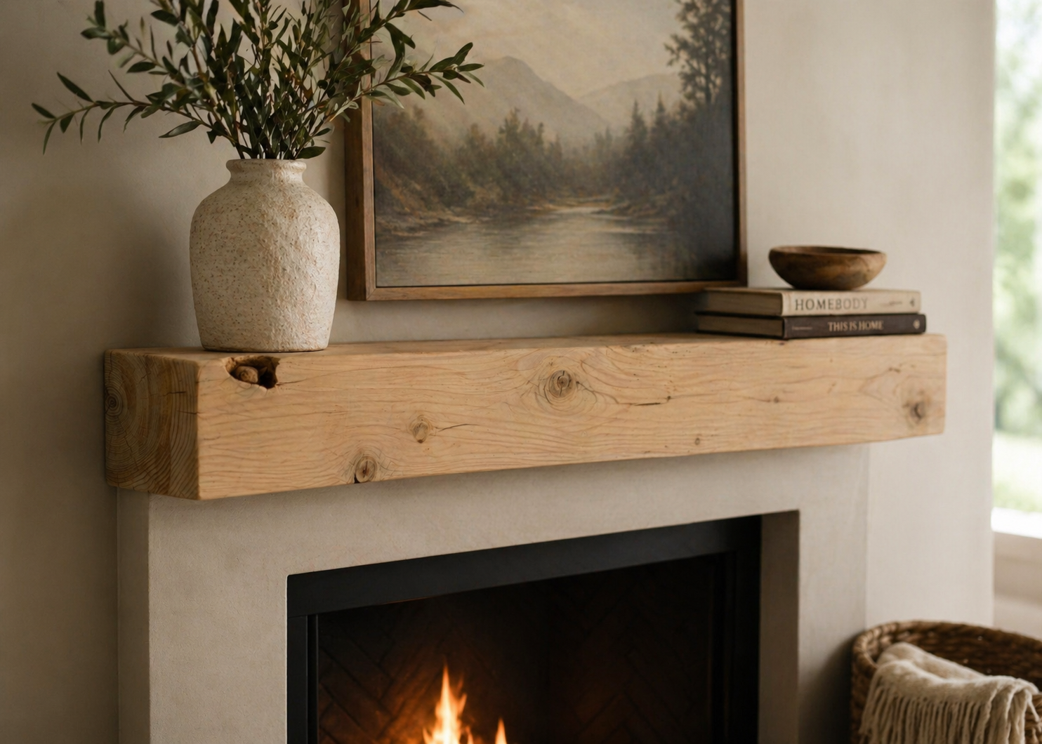 Reclaimed Solid Wood Mantel - 7.75” x 6.75” x 42.5”- SM123