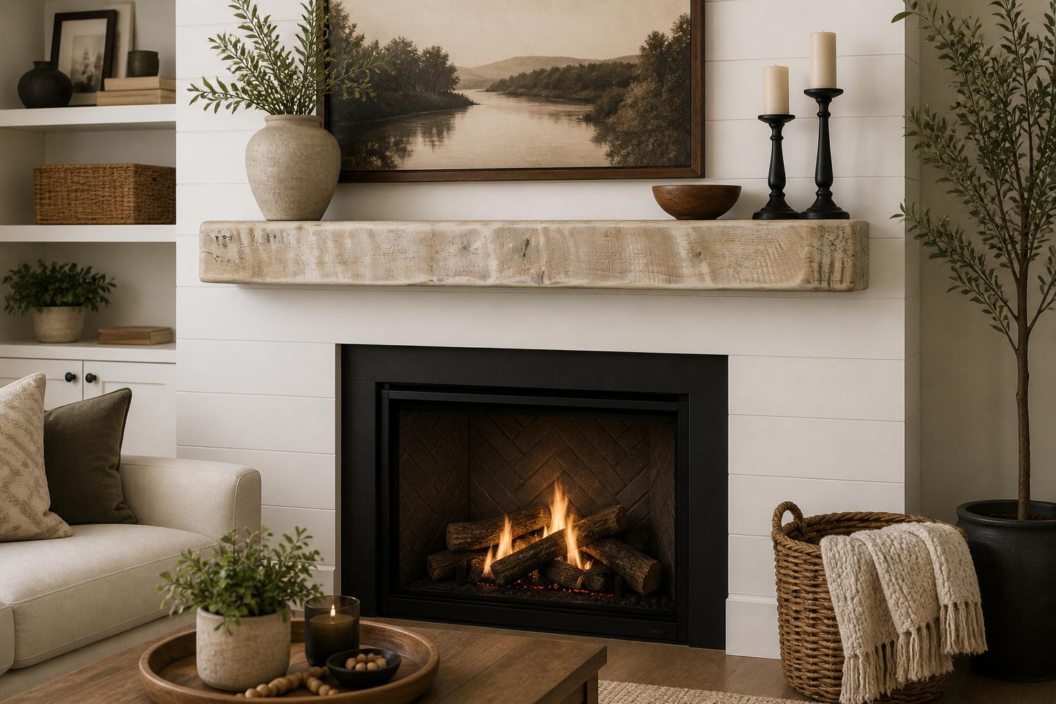 Reclaimed Barnwood Solid Mantel – 5.5” x 4.25” x 72.5” – SM125