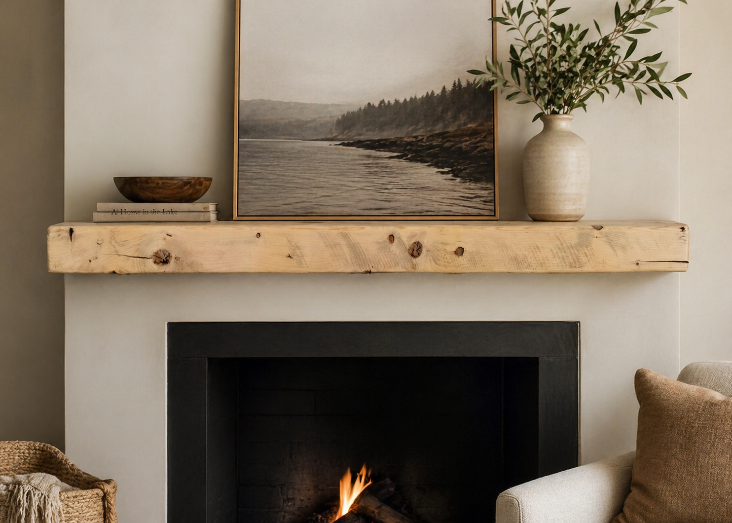 Reclaimed Solid Wood Mantel - 9.5” x 3.75” x 63.875” - SM128
