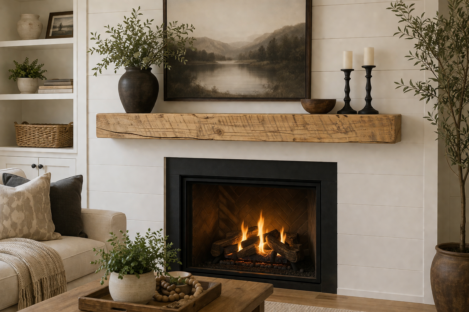 Reclaimed Barnwood Solid Mantel – 9.5” x 4.5” x 96” – SM132