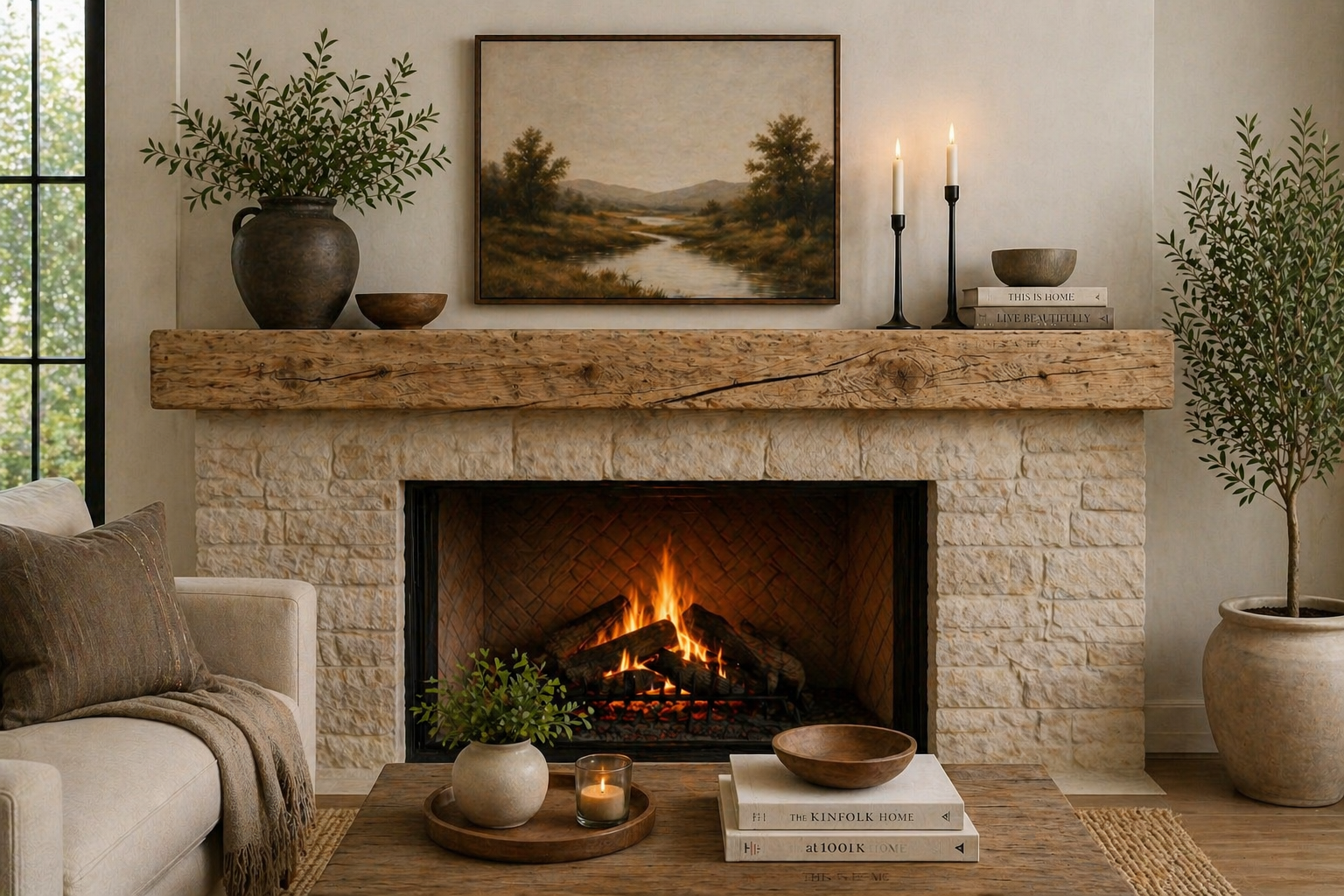 Reclaimed Solid Wood Mantel - 6” x 6” x 85.5” - SM136
