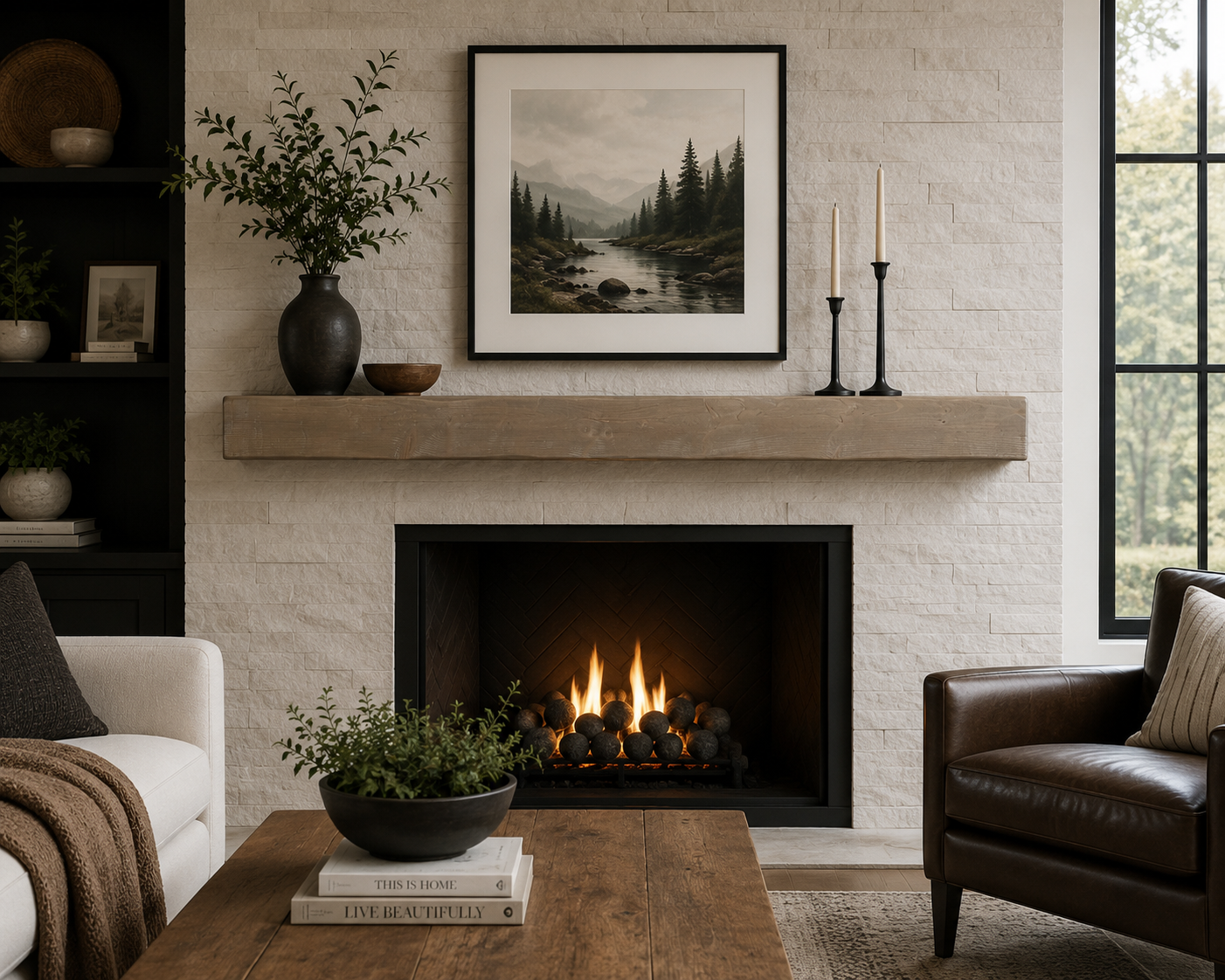 Reclaimed Barnwood Solid Mantel – 6” x 6” x 72” – SM144
