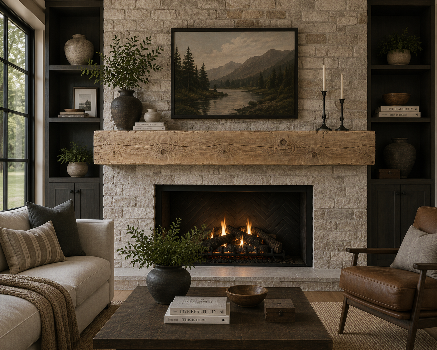 Reclaimed Barnwood Solid Mantel – 10.5” x 10” x 87” – SM150