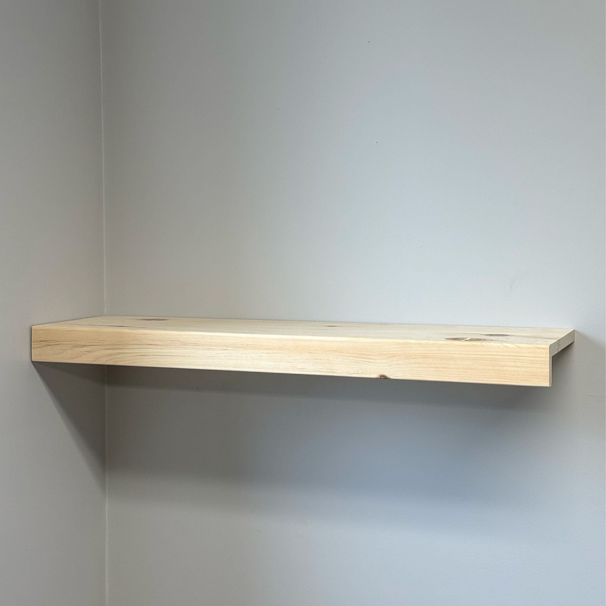 2 1/2" L-Shaped Raw Solid Shelf