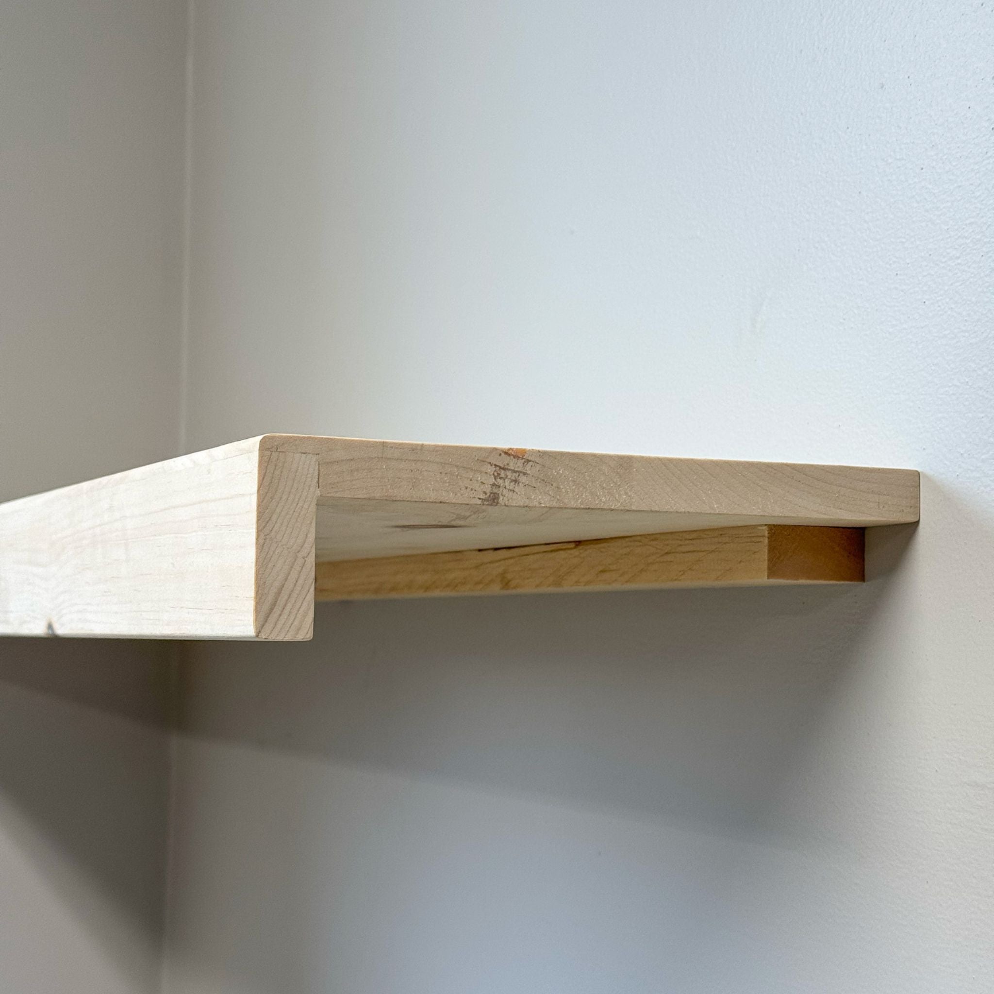 2 1/2" L-Shaped Raw Solid Shelf