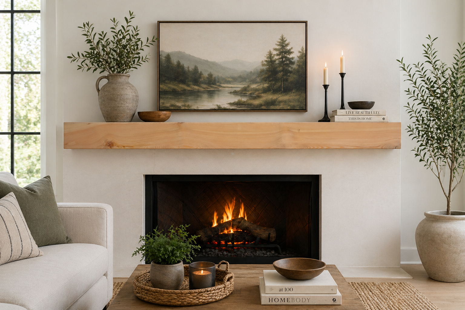 Reclaimed Solid Wood Mantel - 7” x 5.25” x 71.25” - SM120