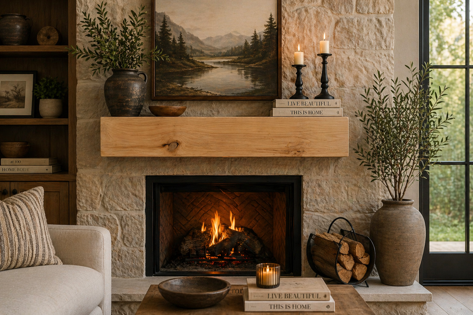 Reclaimed Solid Wood Mantel - 7.75” x 6.875” x 42” - SM122