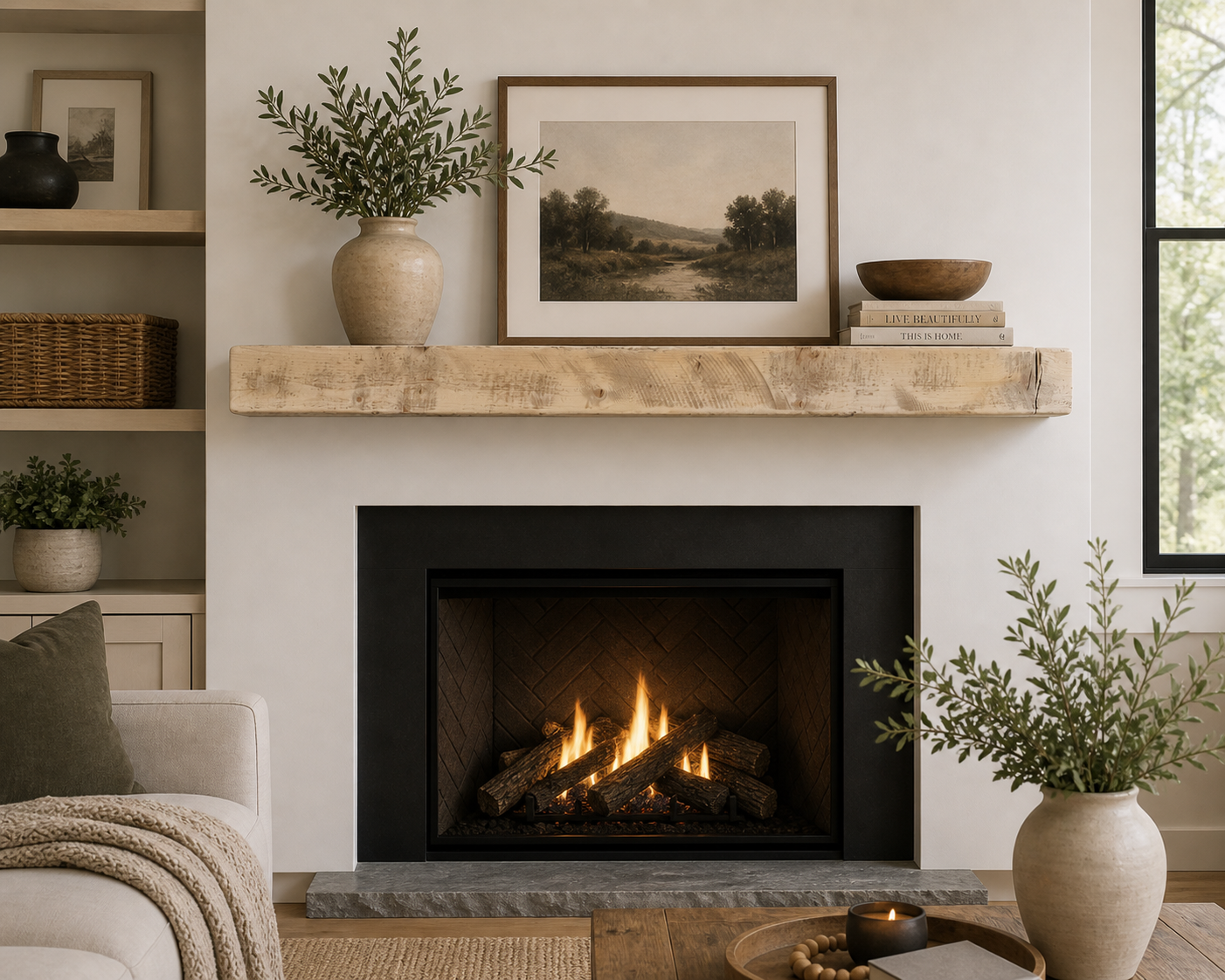 Reclaimed Barnwood Solid Mantel – 5.5” x 4” x 64” – SM126