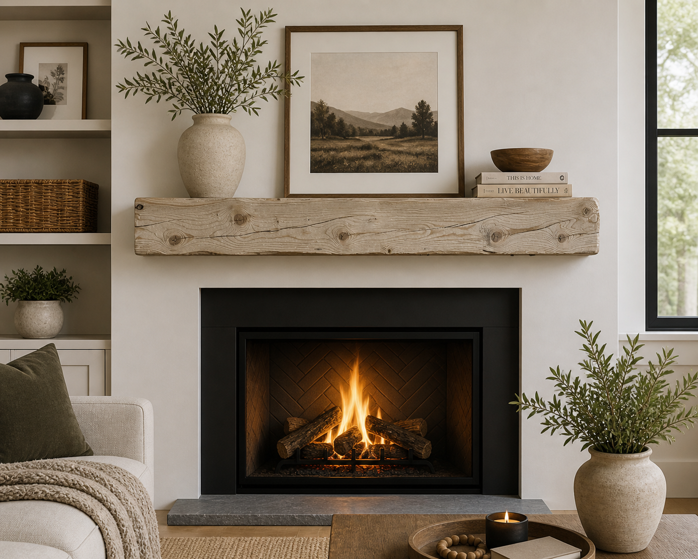 Reclaimed Barnwood Solid Mantel – 8” x 6” x 64” – SM140