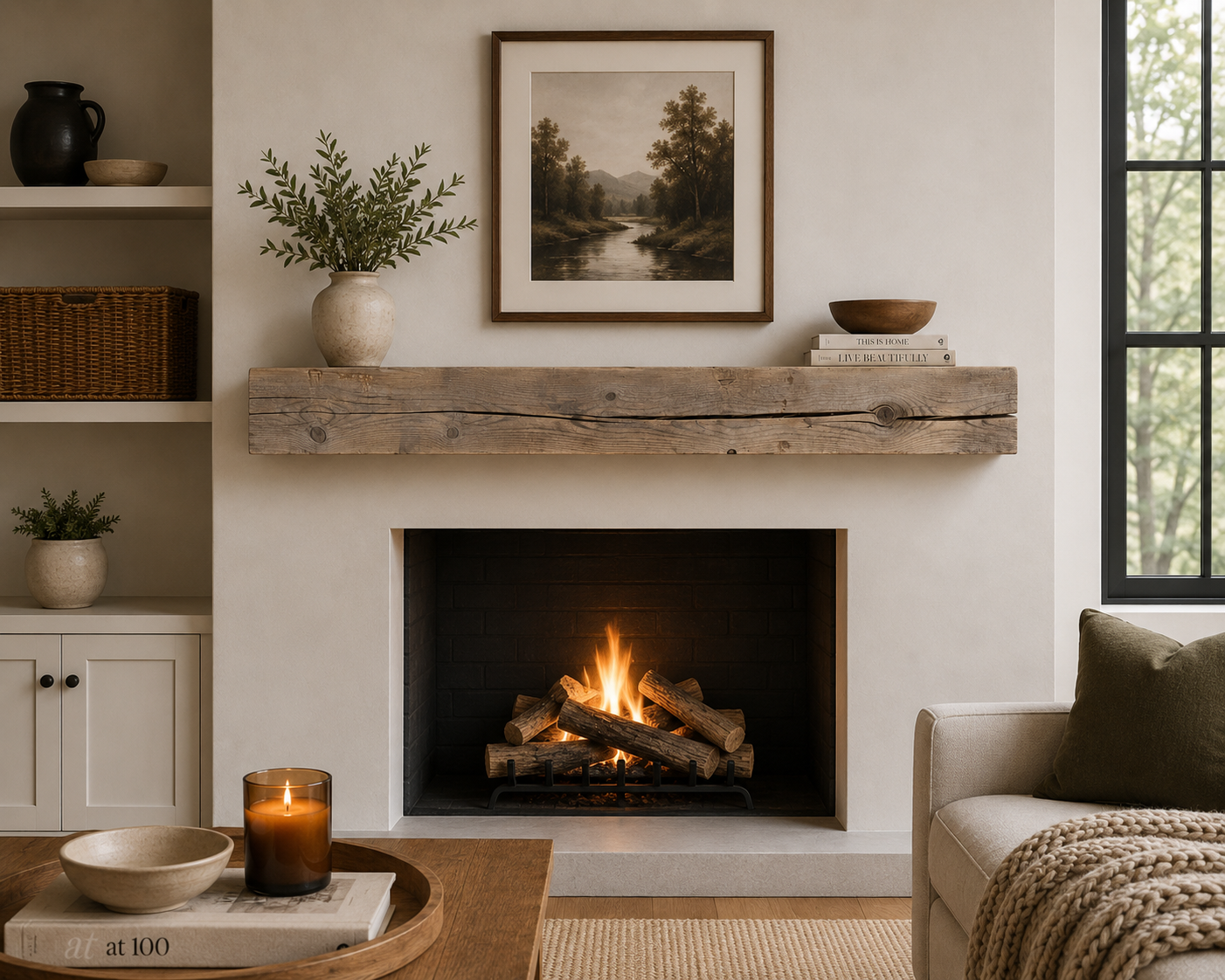 Reclaimed Barnwood Solid Mantel – 7.5” x 7” x 64.375” – SM141