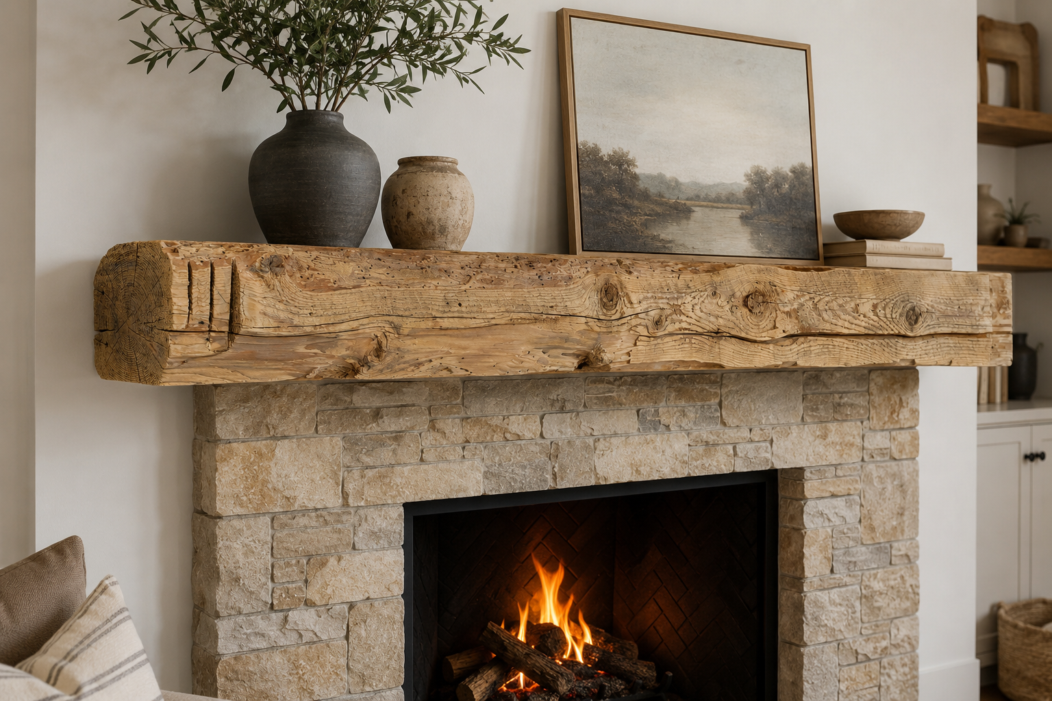 Reclaimed Barnwood Solid Mantel – 11” x 9.875” x 101.125” – SM147
