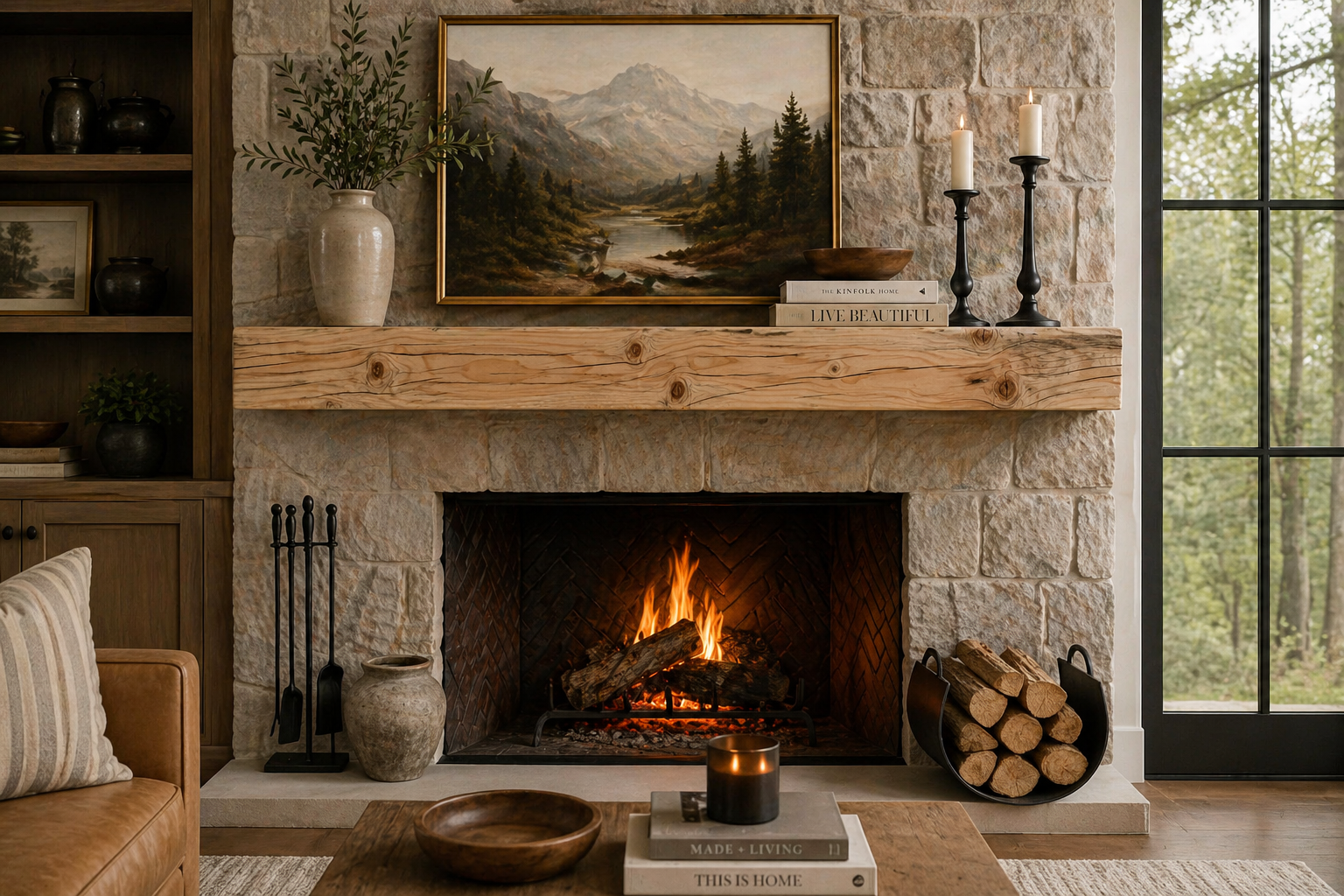 Reclaimed Solid Wood Mantel - 9.125” x 5.25” x 80.5” - SM110